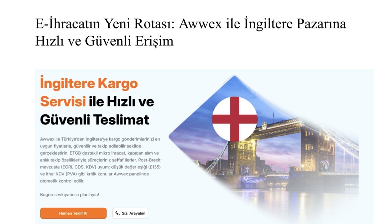 E-İhracatın Yeni Rotası: Awwex ile İngiltere Pazarına Hızlı ve Güvenli Erişim