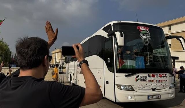 Bosna-Hersek’ten Yola Çıkan Filistin Konvoyu Adana’dan Uğurlandı